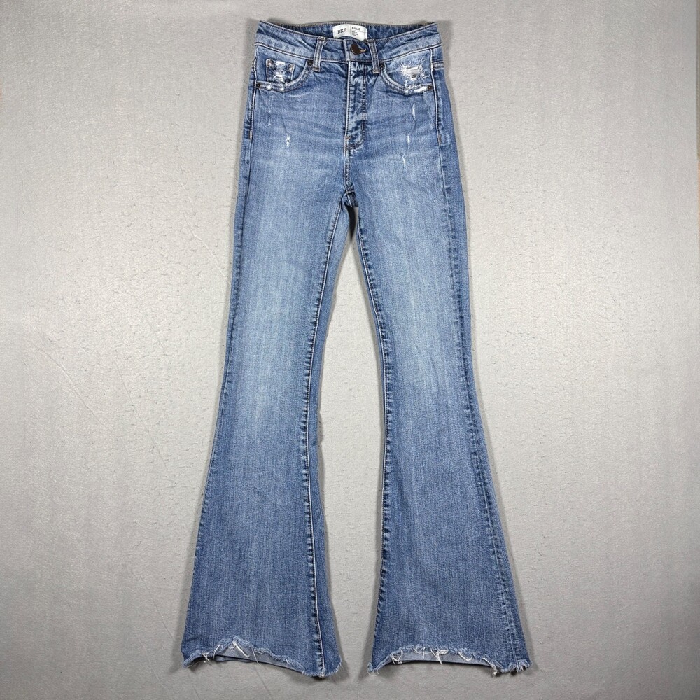 BKE Jeans Womens 23x33 1/2 Blue Billie High Rise Flare Slim Fit Denim